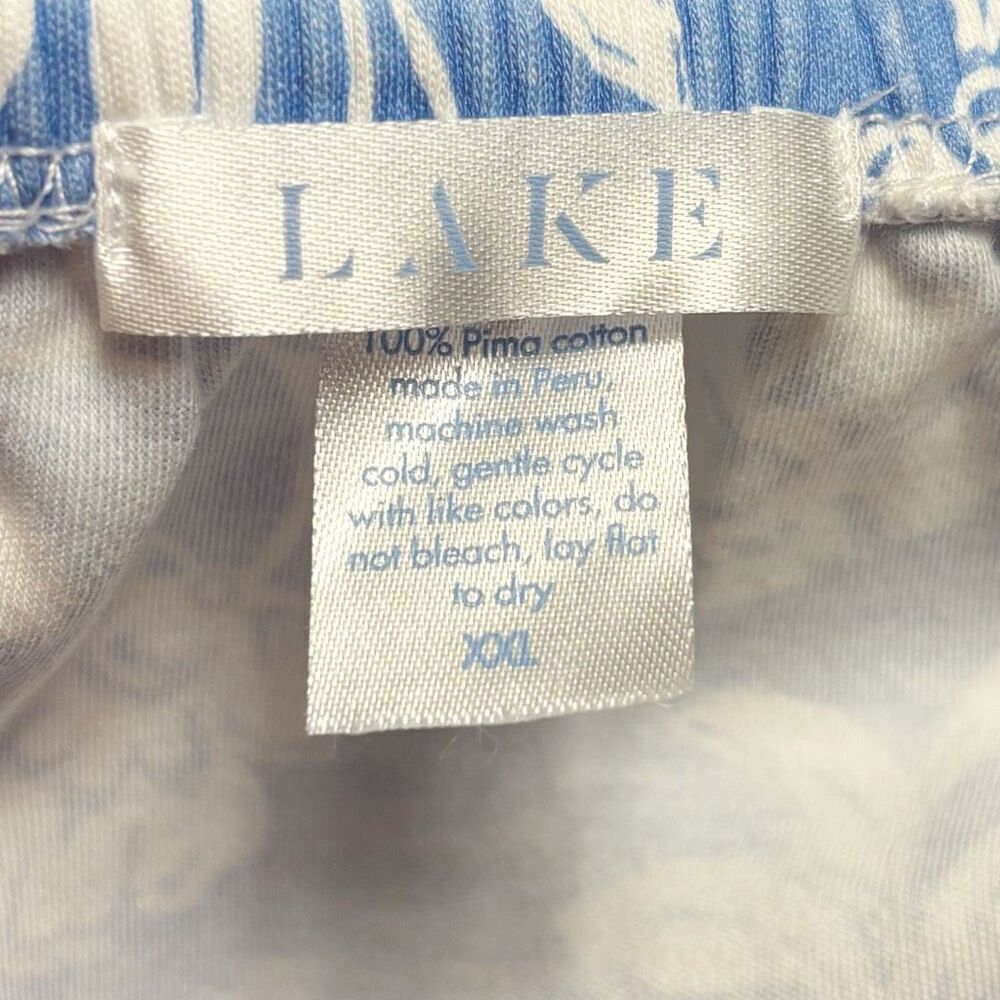 Lake Pajamas Pima Ruffle Nightgown Blue Floral XXL - Picture 5 of 5